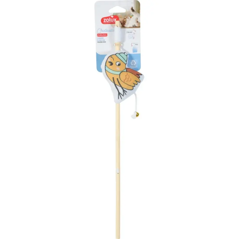 Ostatnia szansa ZOLUX Zabawka dla kota wędka bambus ptak w czapce Chatouille 48,8cm