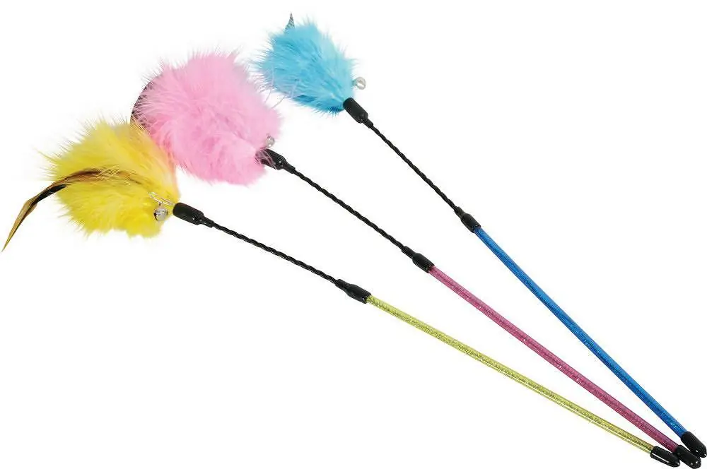 Oferta limitowana Zolux Wędka z piórkami i dzwoneczkiem dla kota 580709