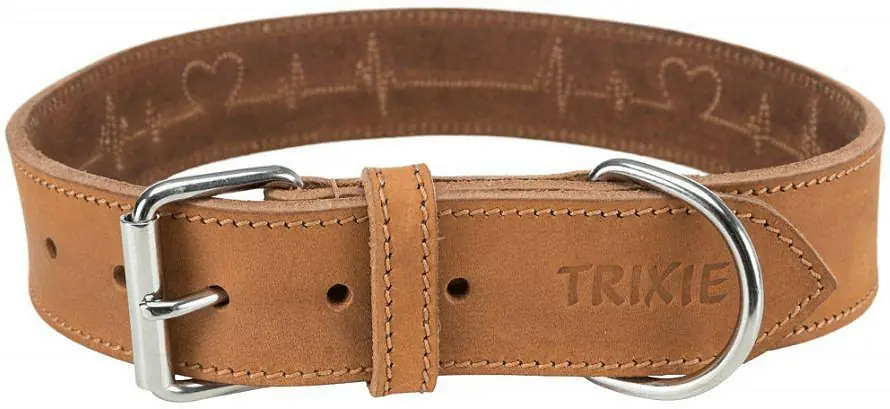 Zniżka Trixie Obroża skórzana dla psa Rustic Heartbeat rozm. M 40mm/38-47cm kolor brązowy nr 19015