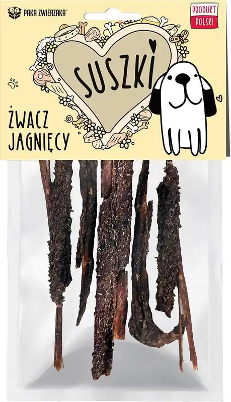 Cena promocyjna Paka Zwierzaka Suszki Żwacze jagnięce dla psa op. 100g