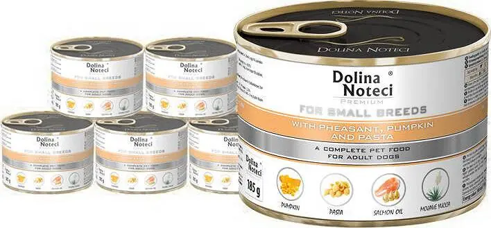 Ograniczona ilość Dolina Noteci Premium Adult Small Karma z bażantem, dynią i makaronem dla psa 12x185g PAKIET