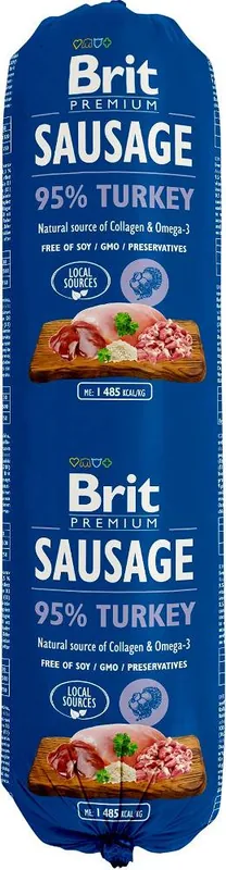 Tylko dziś Brit Premium Sausage Turkey Karma z indykiem dla psa 800g