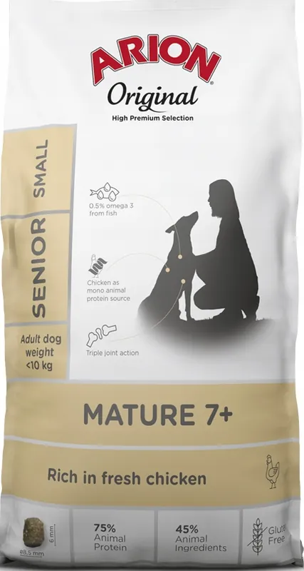 Obniżka ceny Arion Original Mature/Senior 7+ Small Chicken&Rice Karma z kurczakiem dla psa 7kg