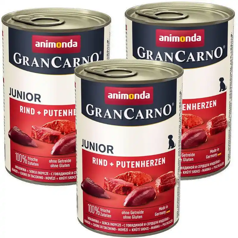 Animonda GranCarno Junior Karma z wołowiną i sercami dla szczeniaka 6x400g PAKIET Zamów dziś