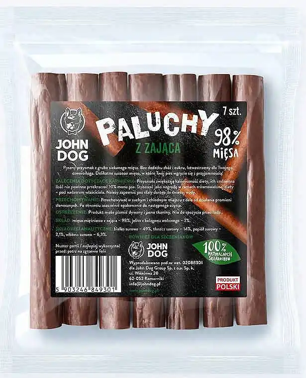 John Dog Przysmak Paluch z zająca dla psa 7szt Bezpieczne zakupy