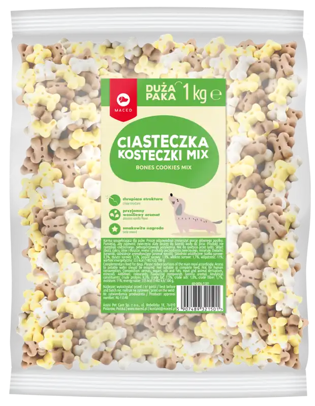 Cena promocyjna Maced Kosteczki waniliowe mix dla psa op. 1kg