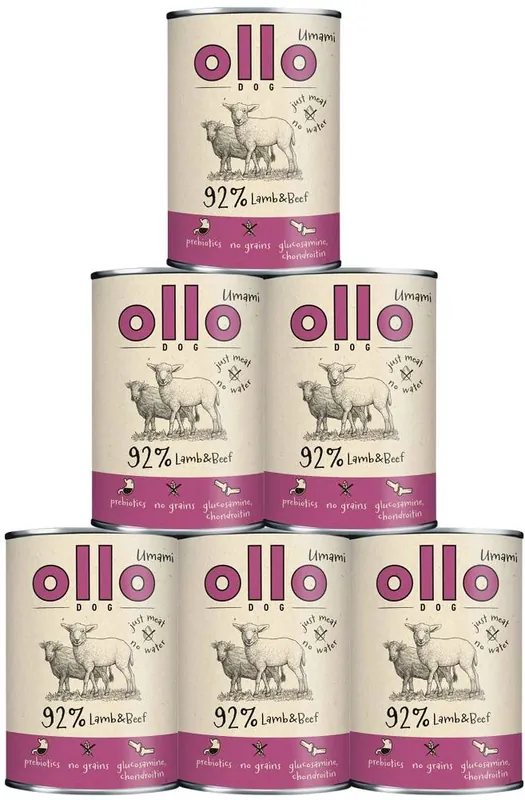 Sprawdź teraz Ollo Umami Adult Lamb&Beef Karma z jagnięciną i wołowiną dla psa 6x850g PAKIET