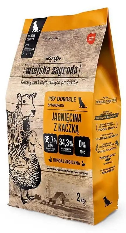 Rabat Wiejska Zagroda Karma z jagnięciną i kaczką dla psa 2kg