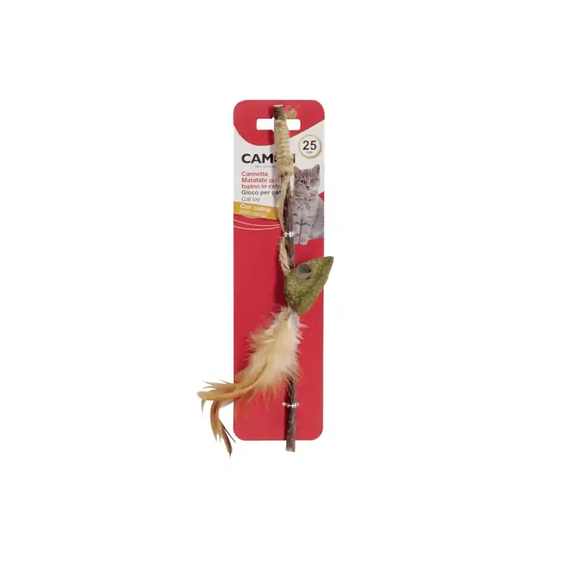 CAMON Cat Toy - Wędka Matatabi Mysz 25cm Łatwy zwrot