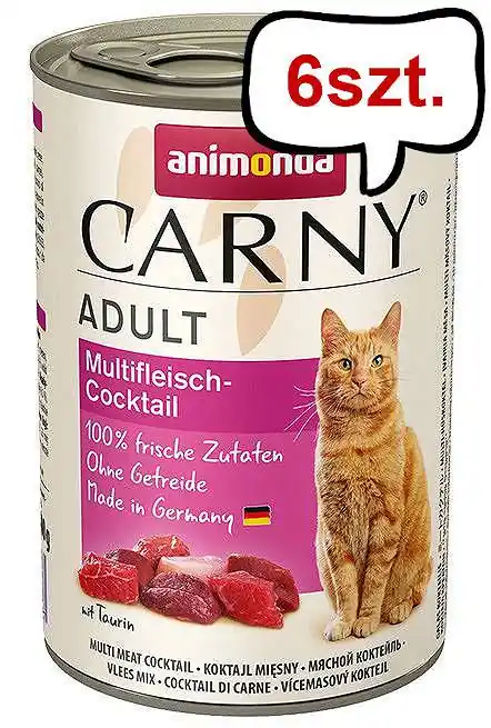 Wysoka jakość Animonda Carny Adult Koktajl Mięsny Mokra Karma dla kota op. 400g Pakiet 6szt.