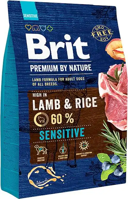 Nie przegap Brit Premium by Nature Adult Sensitive Lamb&Rice Karma z jagnięciną dla psa 3kg