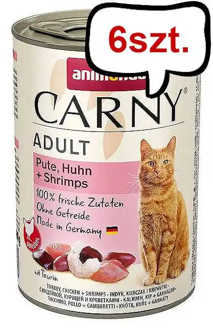 Animonda Carny Adult Wołowina i Indyk z Krewetkami Mokra Karma dla kota op. 400g Pakiet 6szt. Oferta czasowa