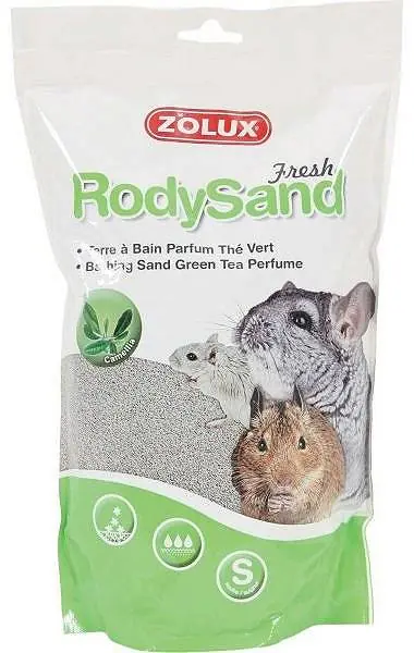 Bezpieczne zakupy Zolux Rody Sand Fresh Piasek do kąpieli o zapachu zielonej herbaty dla małego gryzonia 2l