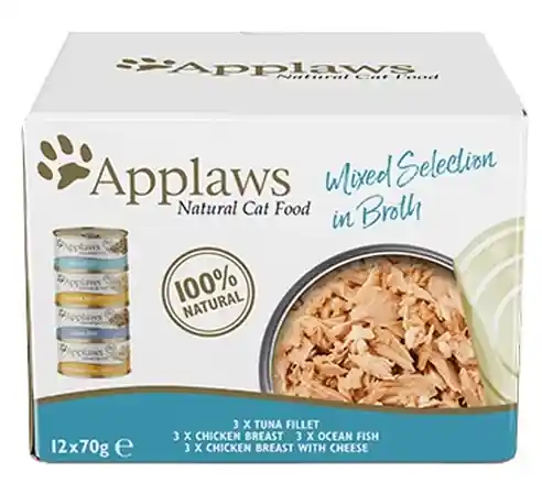 Applaws Natural Cat Food Multipack Mixed Selection in broth Mokra Karma dla kota op. 12x70g (puszki) Oferta limitowana