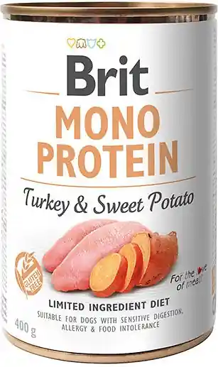 Brit Mono Protein Turkey&Sweet Potato Karma z indykiem i batatami dla psa 400g Tani