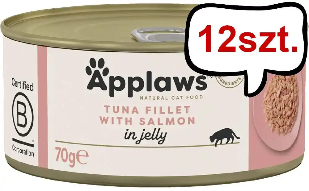 Applaws Natural Cat Food Tuńczyk z łososiem w galarecie Mokra Karma dla kota op. 70g Pakiet 12szt. Niska cena