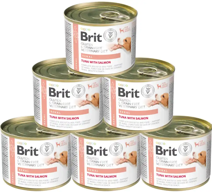 Szybka dostawa Brit Veterinary Diet Renal Tuna&Salmon Karma z tuńczykiem i łososiem dla psa 6x200g PAKIET