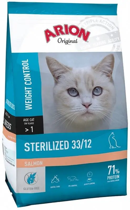 Arion Original Cat Sterilised 33/12 Salmon Sucha Karma dla kota op. 2kg Wybór klientów