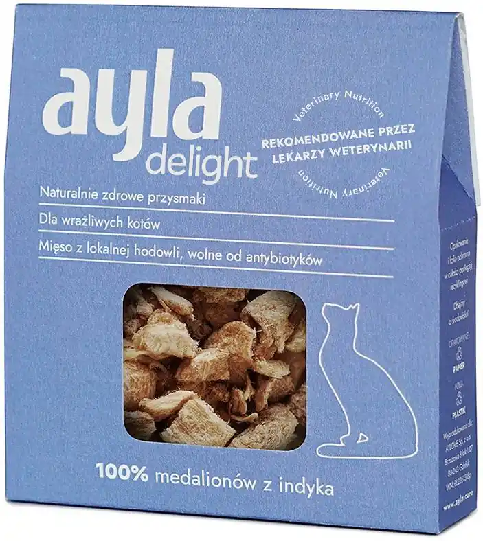 Ayla Delight Medaliony z indyka Przysmaki liofilizowane dla kota op. 28g Wyjątkowa oferta
