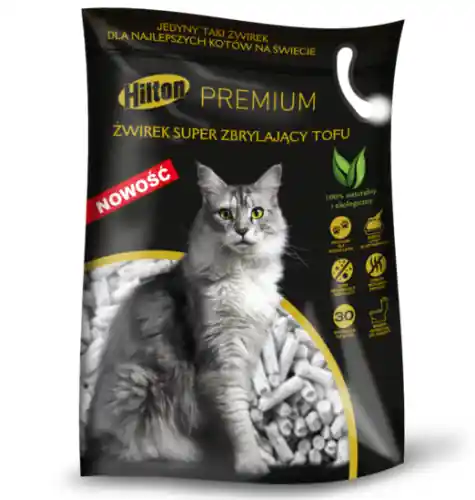 Ograniczona ilość Hilton 呕wirek dla kot super zbrylaj膮cy tofu 2,5 kg