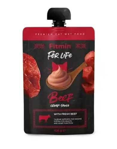 Fitmin For Life Cat Pouch Cream Sauce Beef 100g Tylko dziś