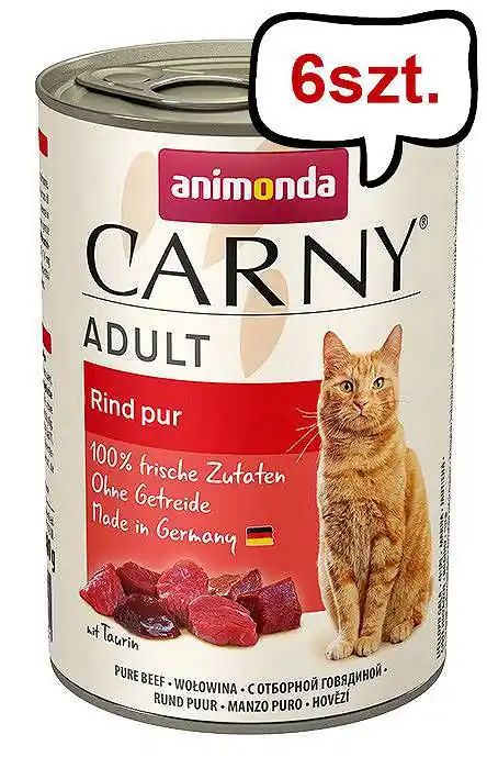 Animonda Carny Adult Wołowina Mokra Karma dla kota op. 400g Pakiet 6szt. Tani
