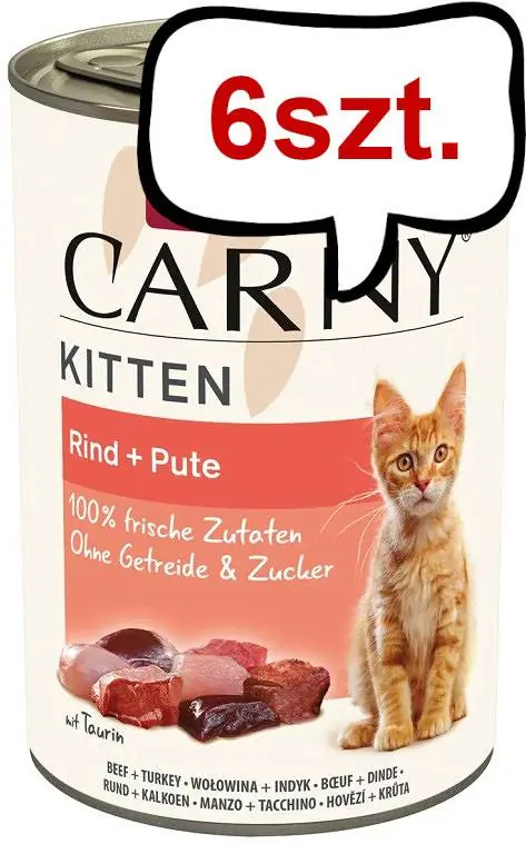 Nowość Animonda Carny Kitten Wołowina i indyk Mokra Karma dla kociąt op. 400g Pakiet 6szt.