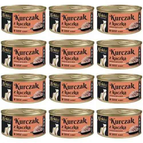 Kup teraz Nekko Supreme Mokra karma dla kota KURCZAK KACZKA W SOSIE Puszka 12 x 80g