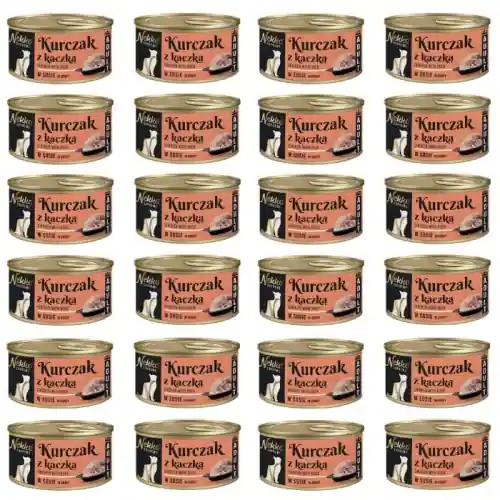 Ograniczona ilość Nekko Supreme Mokra karma dla kota KURCZAK KACZKA W SOSIE Puszka 24 x 80g