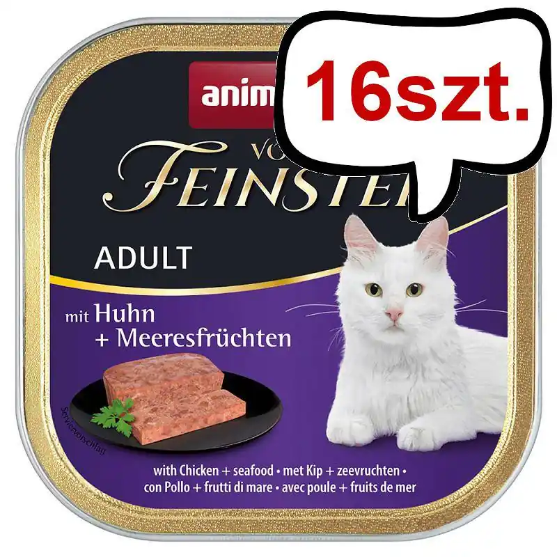 Obniżka ceny Animonda Vom Feinsten Adult Kurczak z owocami morza Mokra Karma dla kota op. 100g Pakiet 16szt.
