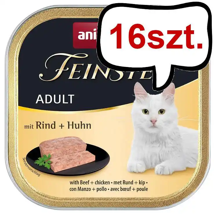 Kup online Animonda Vom Feinsten Adult Wołowina z kurczakiem Mokra Karma dla kota op. 100g Pakiet 16szt.