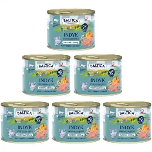 Premium Baltica Smaki Region贸w Kot Indyk 6 x 185g Karma mokra dla kot贸w doros艂ych