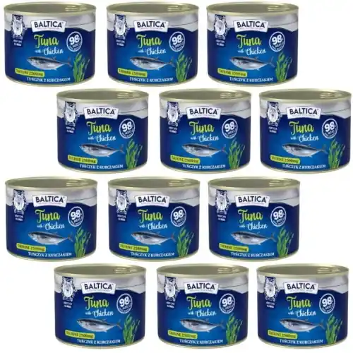 Baltica Excellent Mokra karma dla kota TU艃CZYK Z KURCZAKIEM 12 x 185g Darmowy zwrot