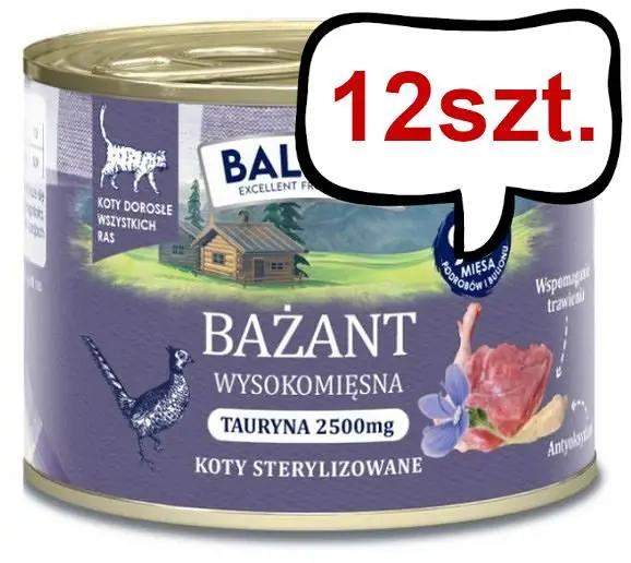 Szybka dostawa Baltica Smaki Regionów Adult Mono Bażant Mokra karma dla kota op. 185g Pakiet 12szt.