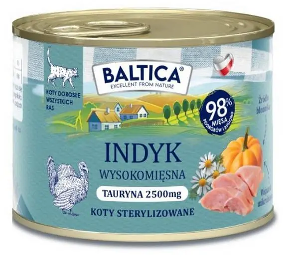 Baltica Smaki Regionów Adult Mono Indyk Mokra karma dla kota op. 185g Wysoka jakość