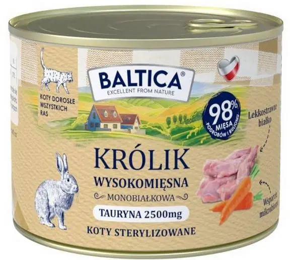 Baltica Smaki Regionów Adult Mono Królik Mokra karma dla kota op. 185g Super okazja