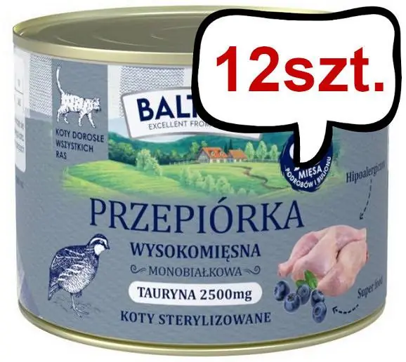 Baltica Smaki Regionów Adult Mono Przepiórka Mokra karma dla kota op. 185g Pakiet 12szt. Tani