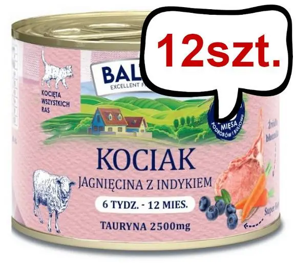 Oferta Baltica Smaki Regionów Kitten Jagnięcina z indykiem Mokra karma dla kota op. 185g Pakiet 12szt.