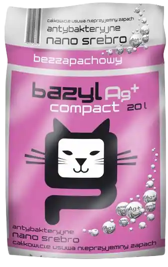 Wyprzedaż Bazyl Ag+ Compact Żwirek bentonitowy bezzapachowy dla kota poj. 20l