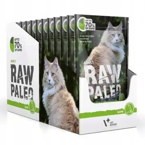 Raw Paleo Adult Kot 70% DZICZYZNY 12 x 100g Mokra karma dla kota Niska cena