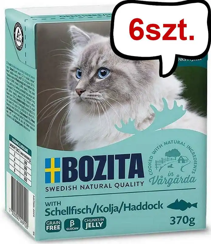 Bozita Adult Dorsz w galaretce Mokra Karma dla kota op. 370g Pakiet 6szt. Nie przegap