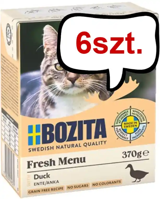 Wybór klientów Bozita Adult Kaczka w sosie Mokra Karma dla kota op. 370g Pakiet 6szt.
