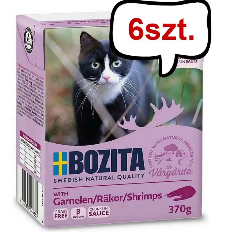 Bozita Adult Krewetki w sosie Mokra Karma dla kota op. 370g Pakiet 6szt. Ostatnia szansa