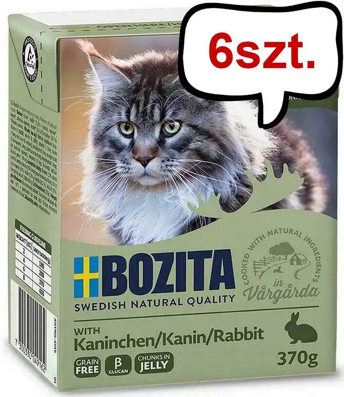 Bozita Adult Królik w galaretce Mokra Karma dla kota op. 370g Pakiet 6szt. Super okazja