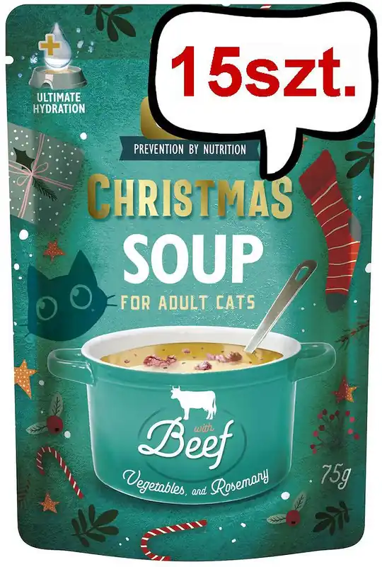 Brit Care Adult Christmas Soup Beef Mokra Karma dla kota op. 75g Pakiet 15szt. Wybór klientów