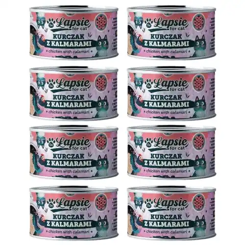 艁apsie kot kurczak z kalmarami bulion 8x80g Obniżka ceny