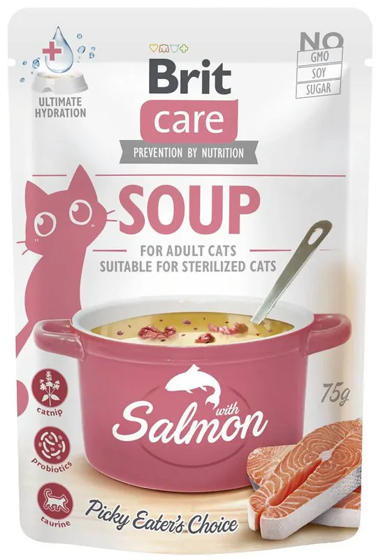 Brit Care Adult Soup Salmon Mokra Karma dla kota op. 75g Nowy