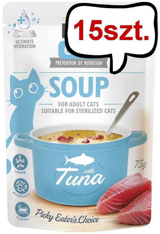 Brit Care Adult Soup Tuna Mokra Karma dla kota op. 75g Pakiet 15szt. Obniżka ceny