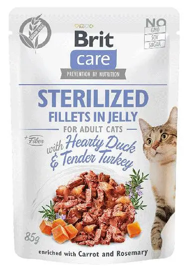 Brit Care Adult Sterilised Duck&Turkey JELLY Mokra karma dla kota op. 85g SASZETKA Rabat