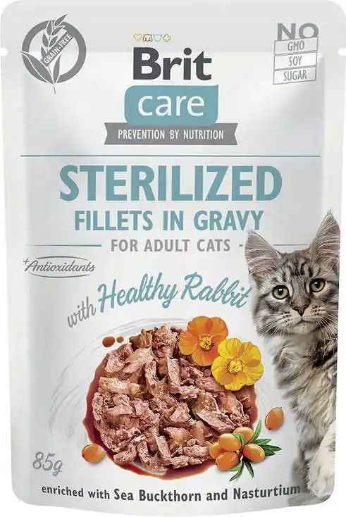 Brit Care Adult Sterilised Rabbit GRAVY Mokra karma dla kota op. 85g SASZETKA Wyprzedaż